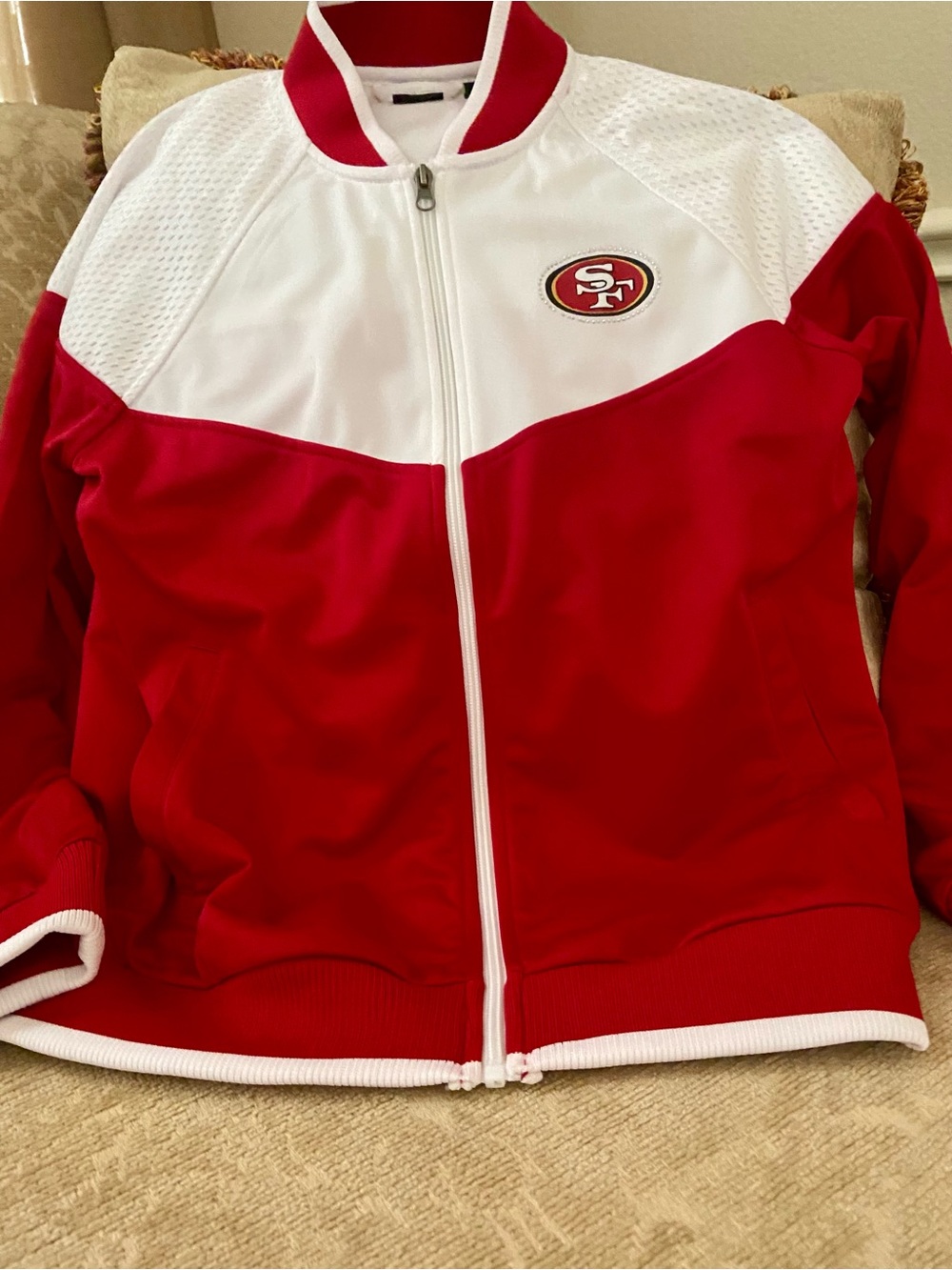 NFL Women's Red and White Team Apparel Pullover